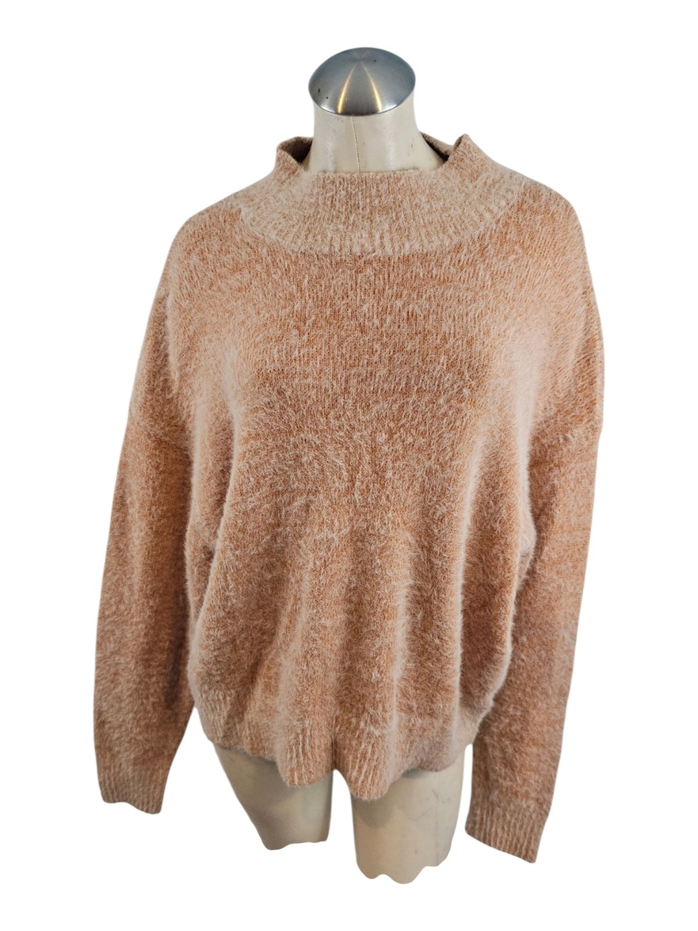 Falls Creek Women's Soft Knit Turtleneck Sweater - Peach Apricot Size 2X